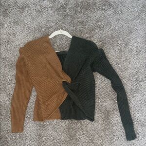 Two-Tone Brown and Black Women's Sweater